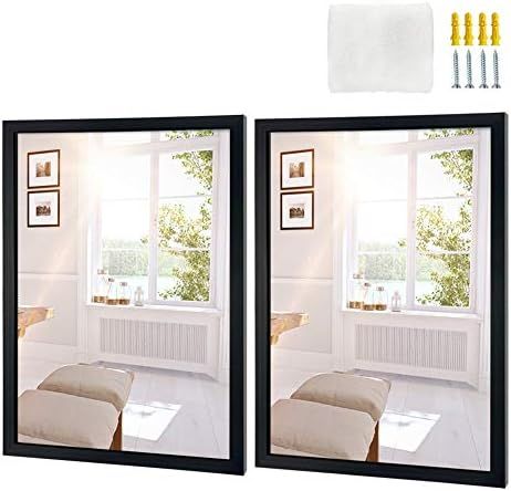 EdenseeLake 2 Pack Wall Mirrors 18x24 Inch Rectangle, Black Mirror for Wall Hanging Mirrors for B... | Amazon (US)