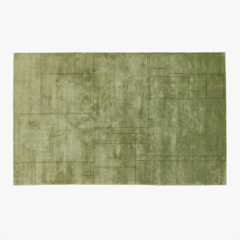 Novelo TENCEL Lyocell Handloomed Modern Green Area Rug 5'x8' + Reviews | CB2 | CB2