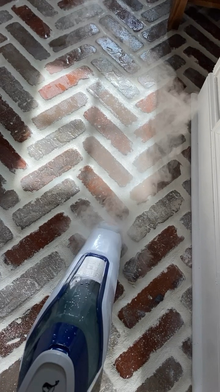 Biased steam mop & scrubber 