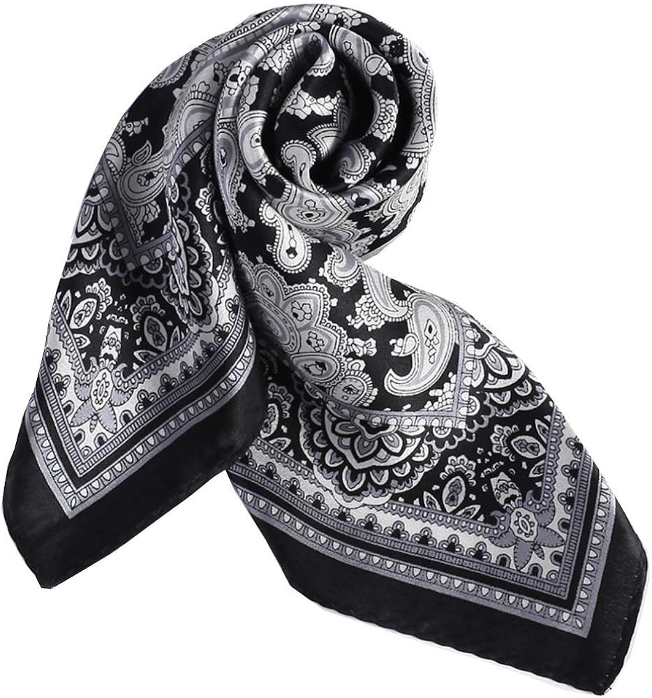 ANDANTINO 100% Mulberry Silk Scarf -21” Lightweight Square Neckerchief – Breathable Digital P... | Amazon (US)
