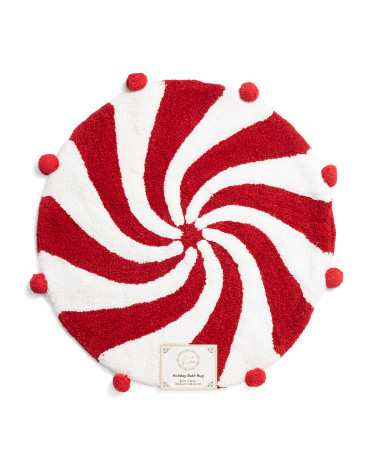 26in Peppermint Candy Round Bath Rug | TJ Maxx