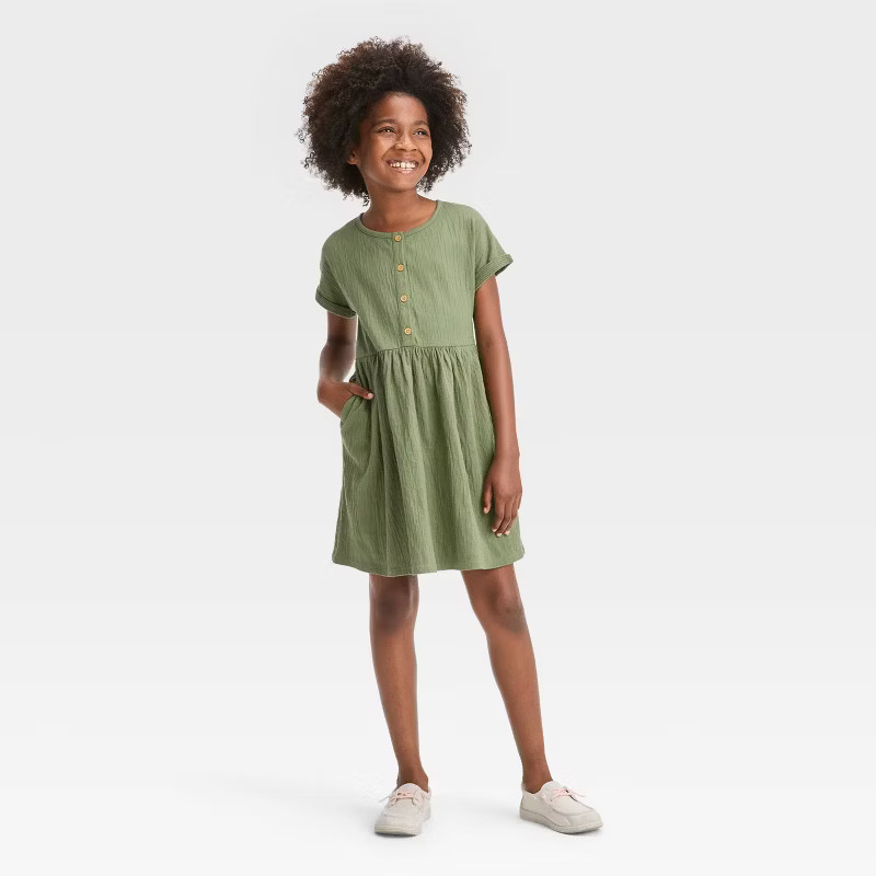 Girls' Short Sleeve Knit Dress - Cat & Jack™ | Target