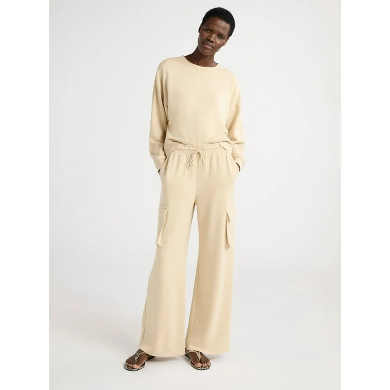 Scoop Women's Ultimate ScubaKnit Wide Leg Cargo Pants, Sizes XS-XXL | Walmart (US)