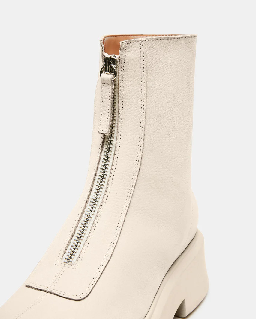 JONES Bone Nubuck Zipper Lug Ankle Boot | Women's Booties | Steve Madden (US)