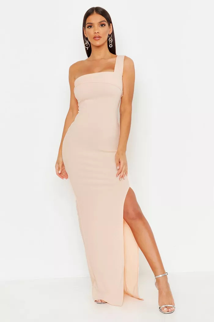 One Shoulder Thigh Split Maxi Dress | Boohoo.com (US & CA)