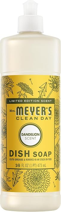 MRS. MEYER'S CLEAN DAY Liquid Dish Soap, Dandelion Scent, 16 Fl Oz Bottle | Amazon (US)