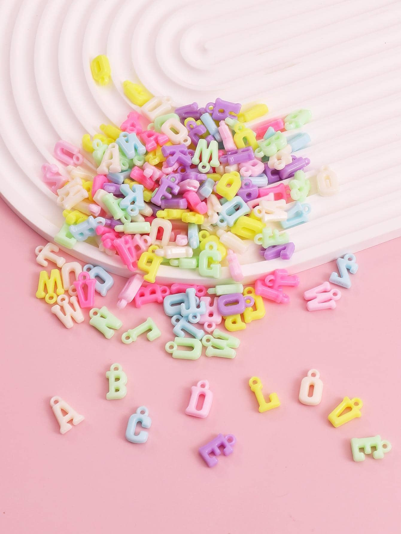 100pcs/Pack Colorful Cute Letter Shaped Diy Jewelry Pendant For Earrings, Bracelet, Necklace Maki... | SHEIN