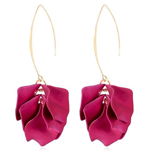 KELMALL Flower Hoop Statement Earrings, Oversized Boho Floral Petal Drop Earrings for Women Dangl... | Amazon (US)