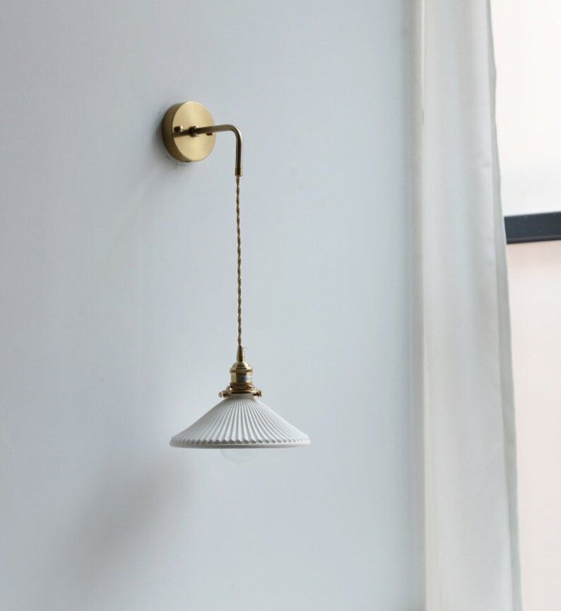 Ceramic Wall Sconce Art Deco Lamp Mid Century Bedside Ceramic | Etsy | Etsy (US)