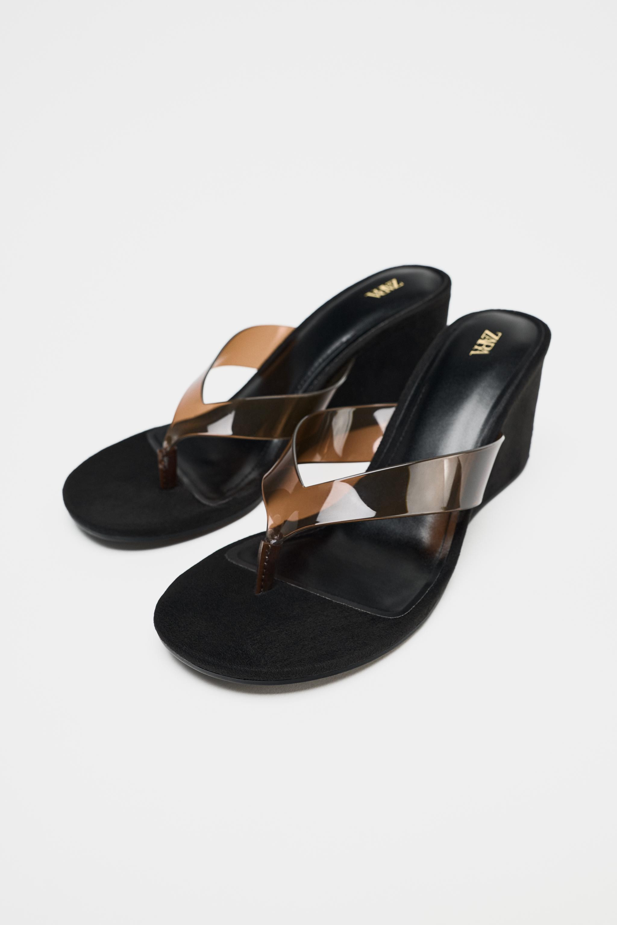 VINYL WEDGE SANDALS | Zara US