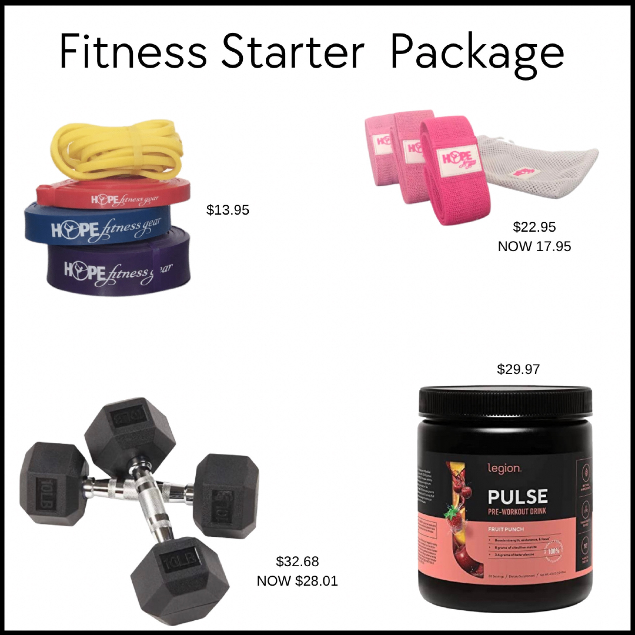 For resistance bands go to hopefitnessgear.com use code ELF for 20% off! Those are the ones I personally use and love! Right now I’m using the stim free pre workout, but they’re both good! I love Legion brand because it’s a cleaner pre workout. 

#LTKfit