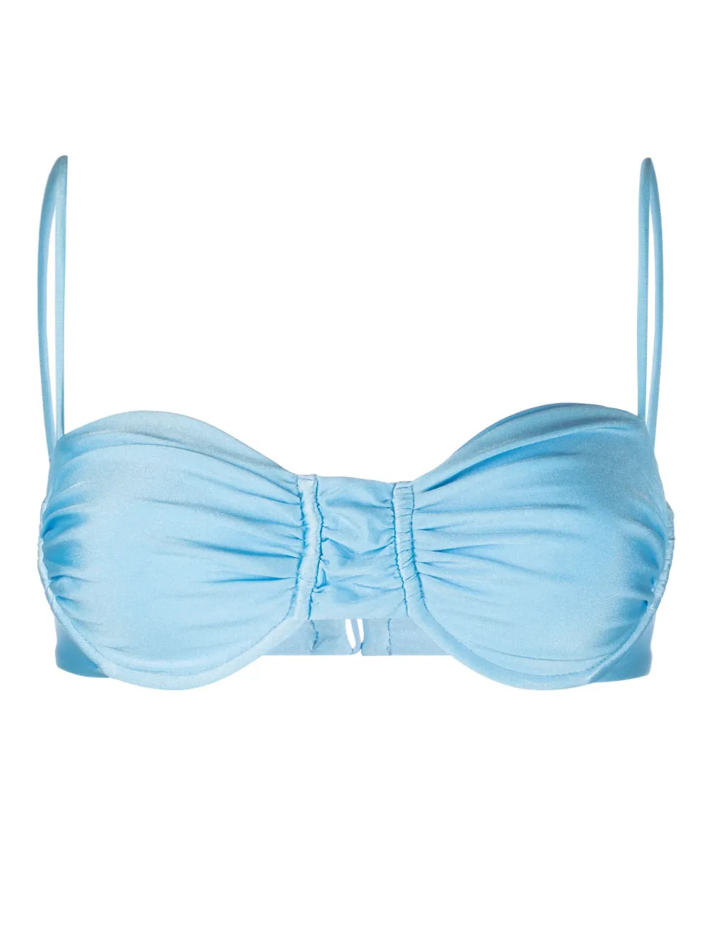 Mia metallic-sheen bikini top | Farfetch Global