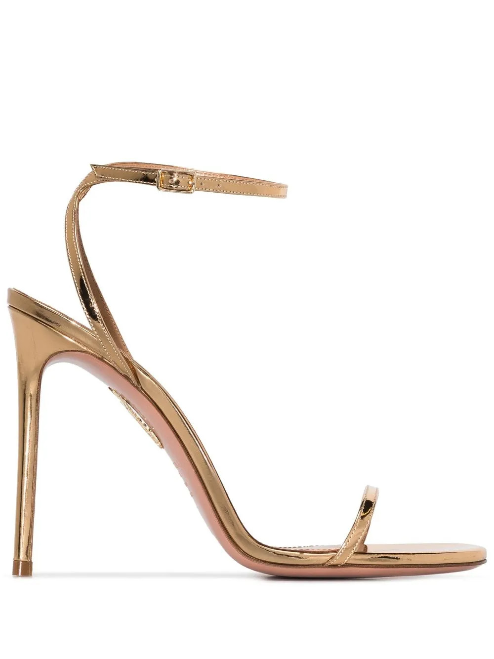 Aquazzura Olie 105mm Metallic Sandals - Farfetch | Farfetch Global
