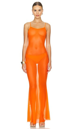 Tank Maxi Dress in Camila | Orange Summer Dress Sheer Dress Outfit Orange Maxi Dress Orange | Revolve Clothing (Global)