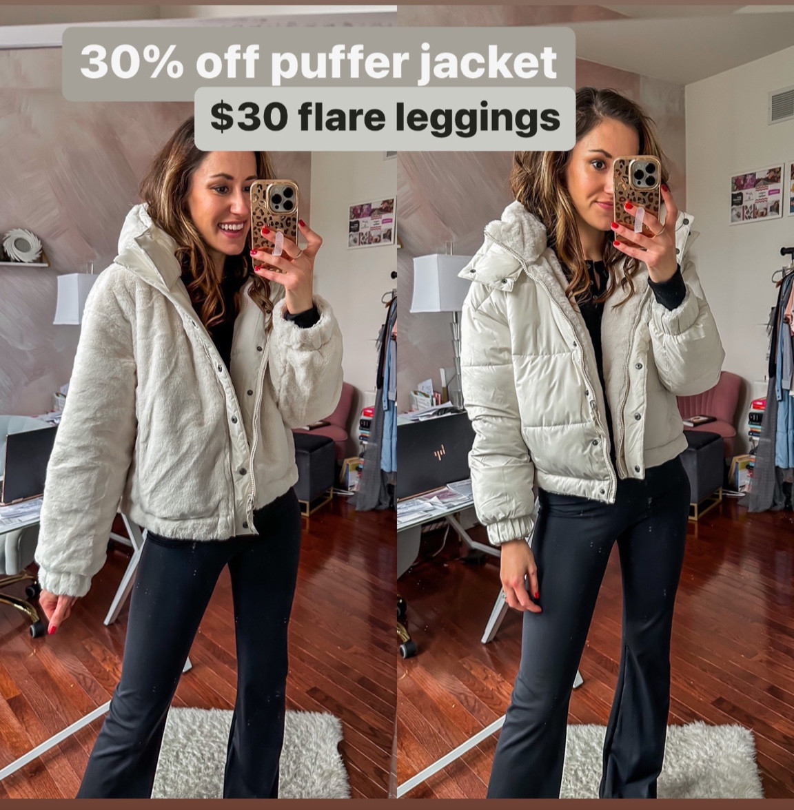 OBSESSED with this puffer jacket from AE! It’s reversible 🎉🎉 Currently 30% off and my flare leggings are $30!

#LTKstyletip #LTKSeasonal #LTKCyberweek