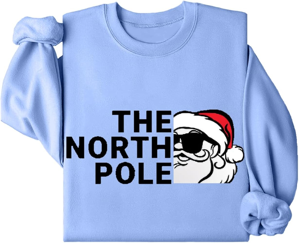 The North Pole Sweatshirt, The North Pole Christmas Shirt, Vintage Santa North Pole University Sw... | Amazon (US)