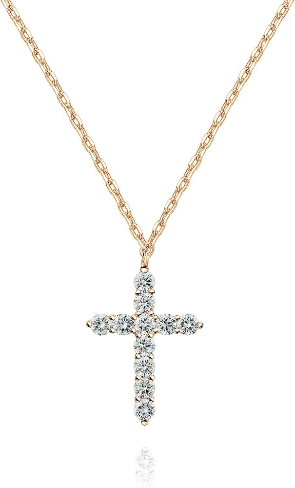 PAVOI 14K Gold Plated Cross Necklace for Women | Cross Pendant | Gold Necklaces for Women | Amazon (US)