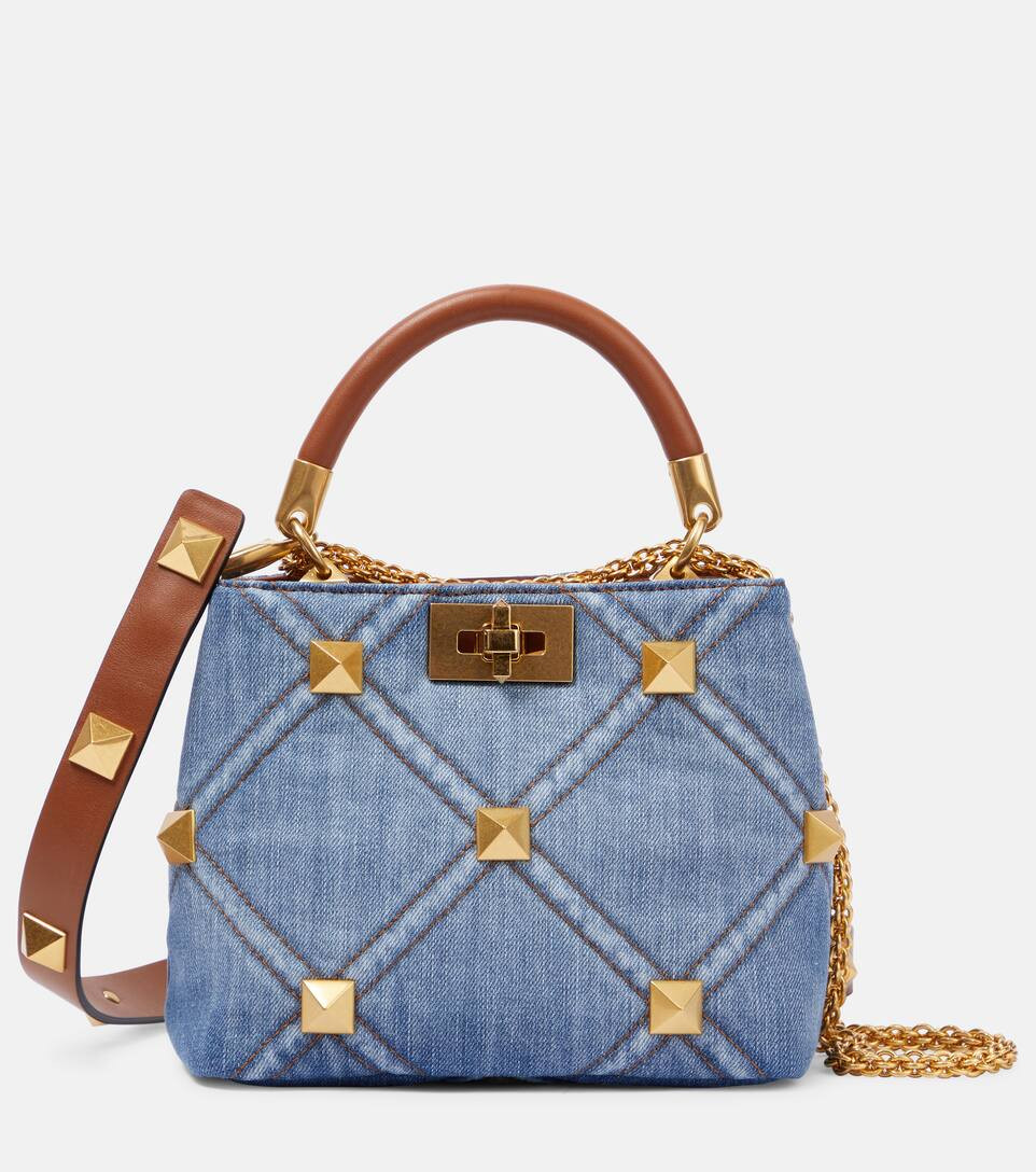 Roman Stud The Handle Mini denim tote | Mytheresa (US/CA)