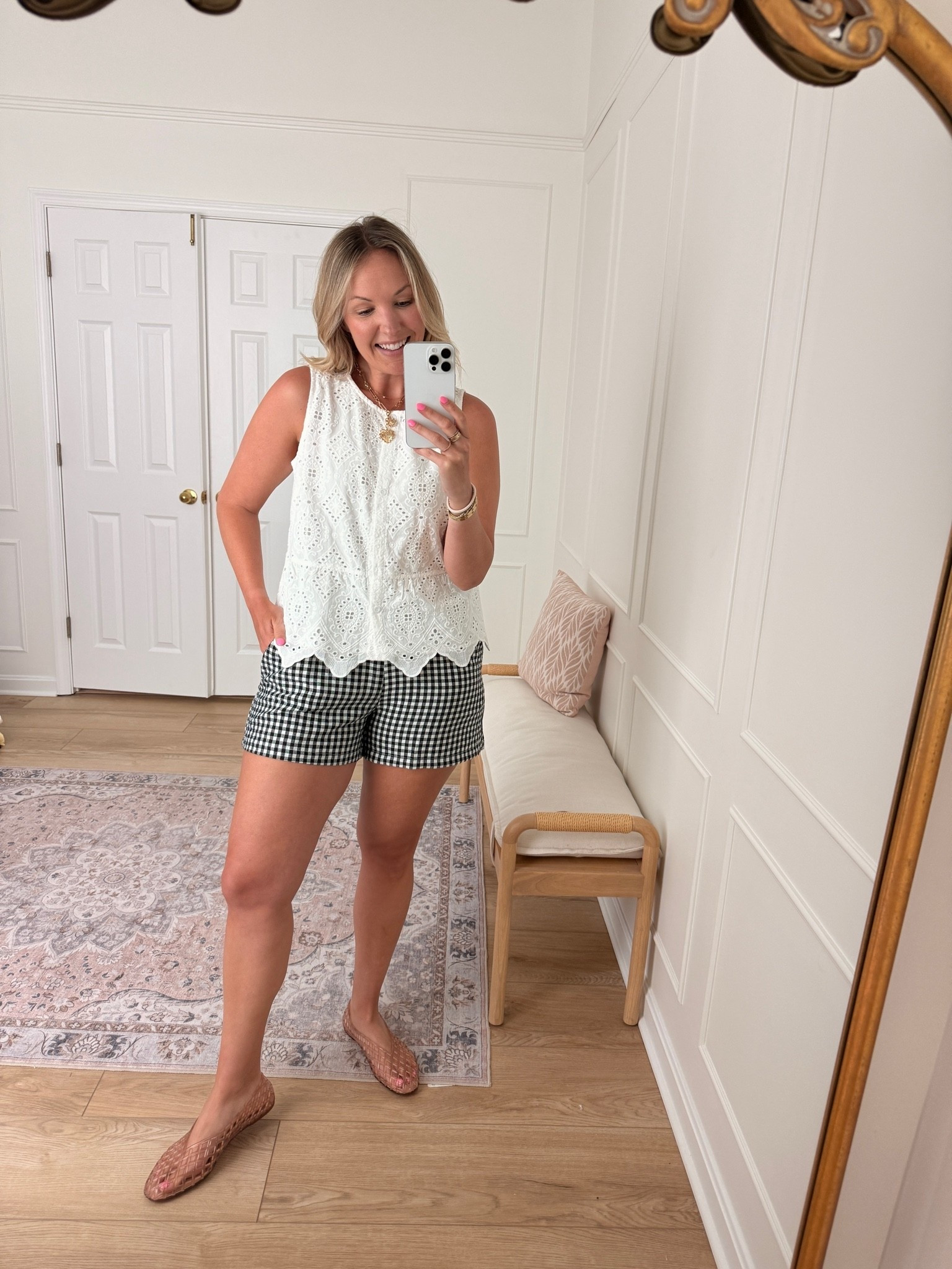Cute and casual summer outfit! Large shorts and med top