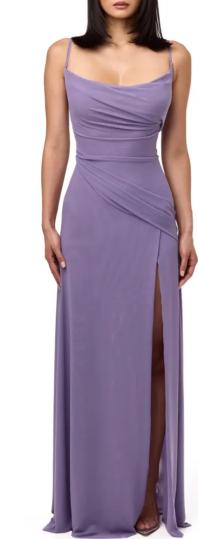 Naked Wardrobe Mesh Overlay Maxi Dress | Nordstrom | Nordstrom