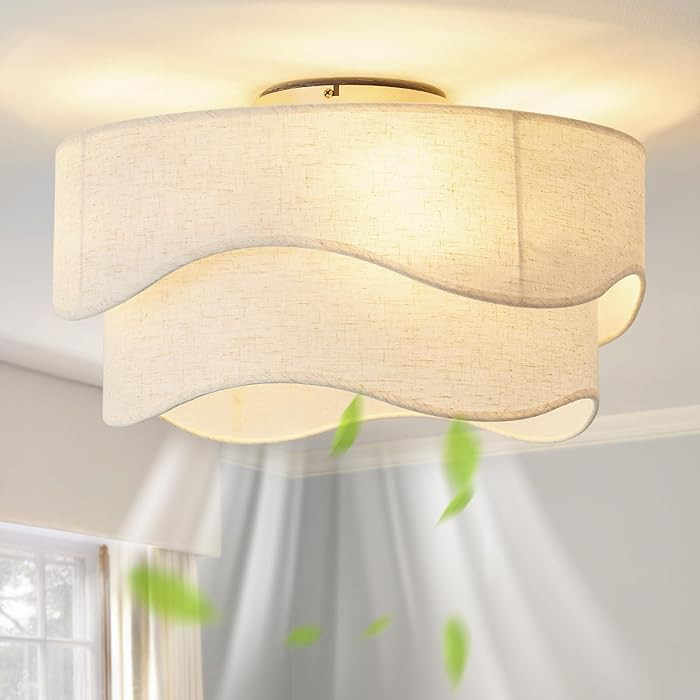 Flush Mount Ceiling Fan with Lights, 20" Low Profile Boho Ceiling Fan with Light Remote Control, ... | Amazon (US)