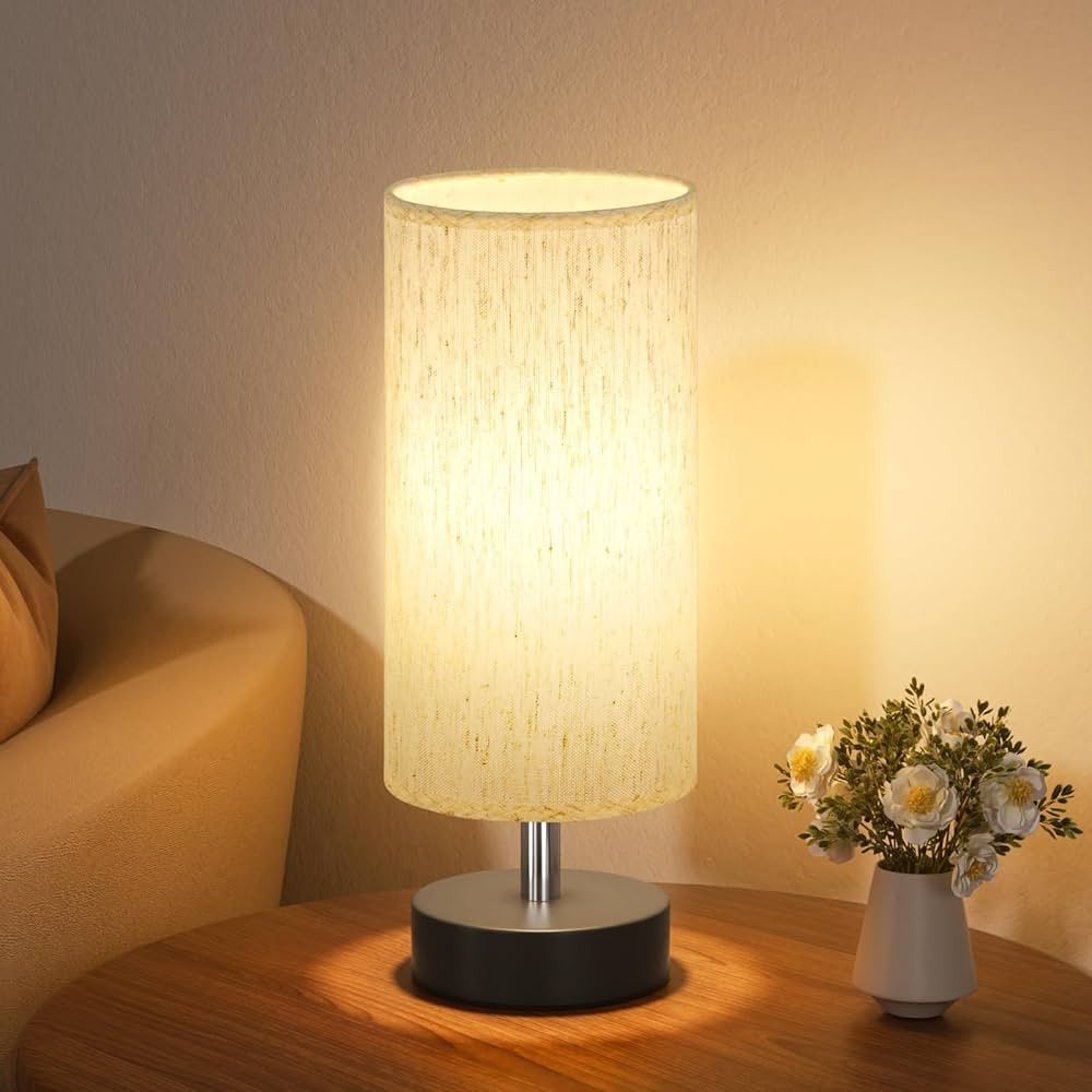Small Table Lamp for Bedroom - Bedside Lamps for Night Stands, Minimalist Nightstand Light Lamp, ... | Amazon (US)