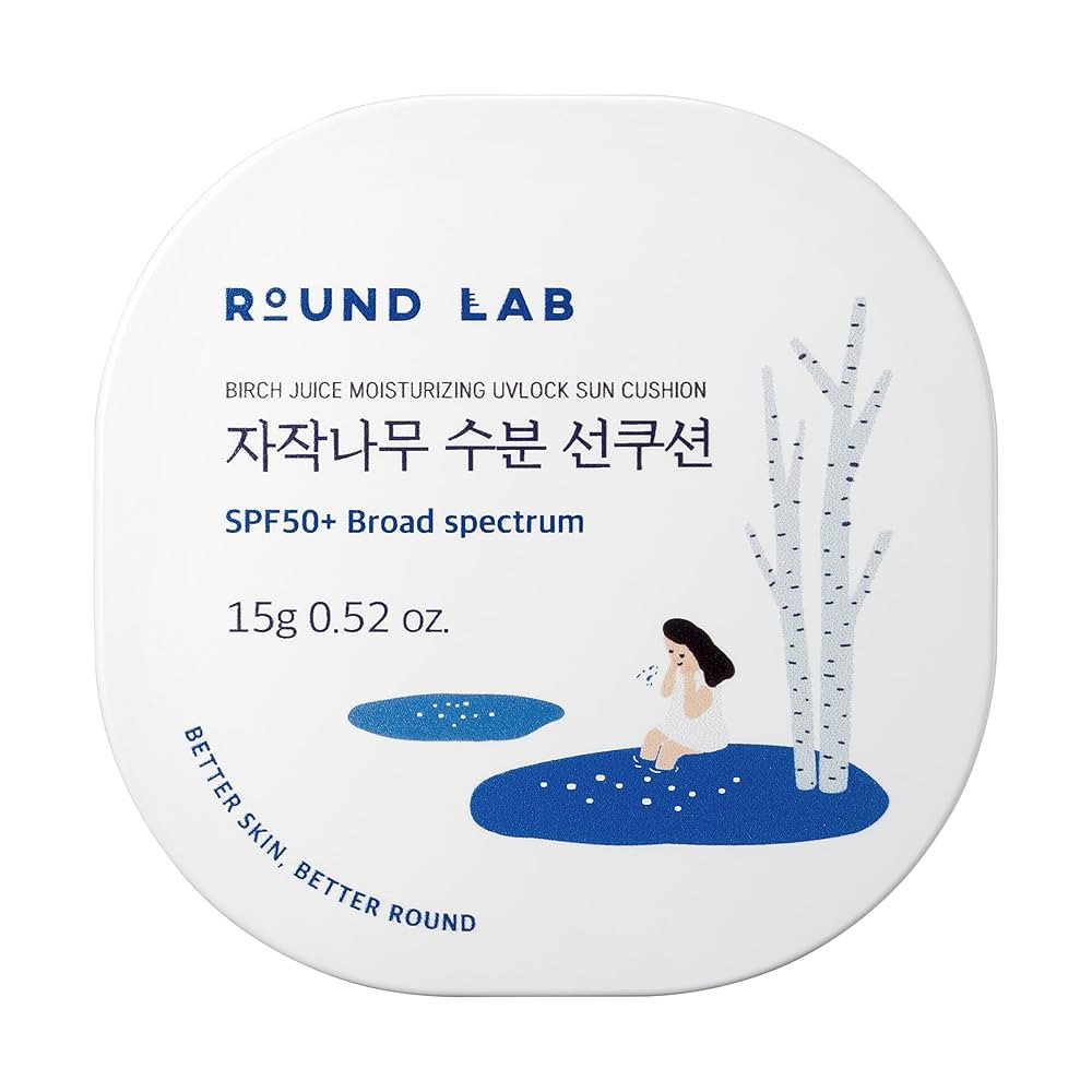 Round Lab Birch Juice Moisturizing UV Lock Sun Cushion, SPF50+ Broad Spectrum, 0.52 oz | Mineral ... | Amazon (US)