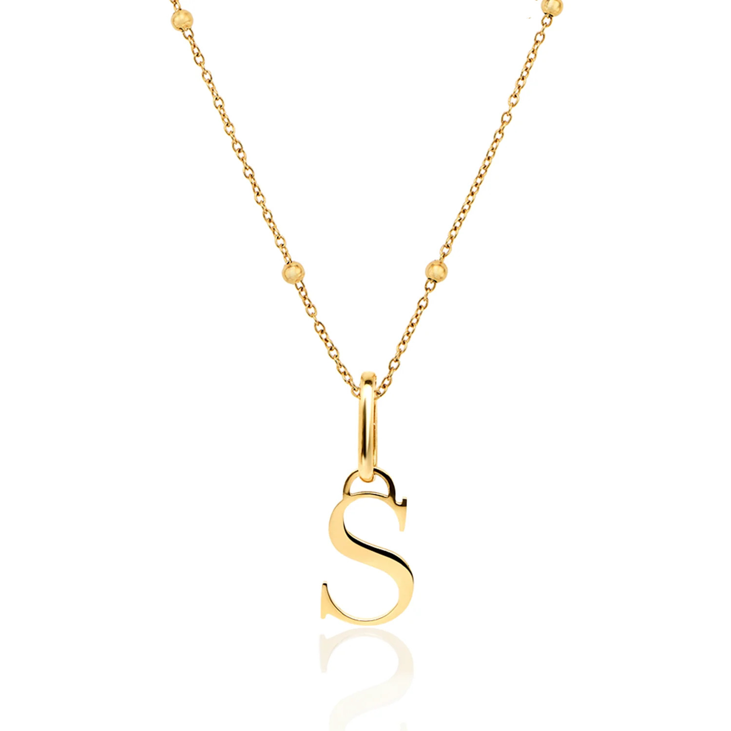 Gold Initial Necklace - Personalised Letter Pendant | Abbott Lyon