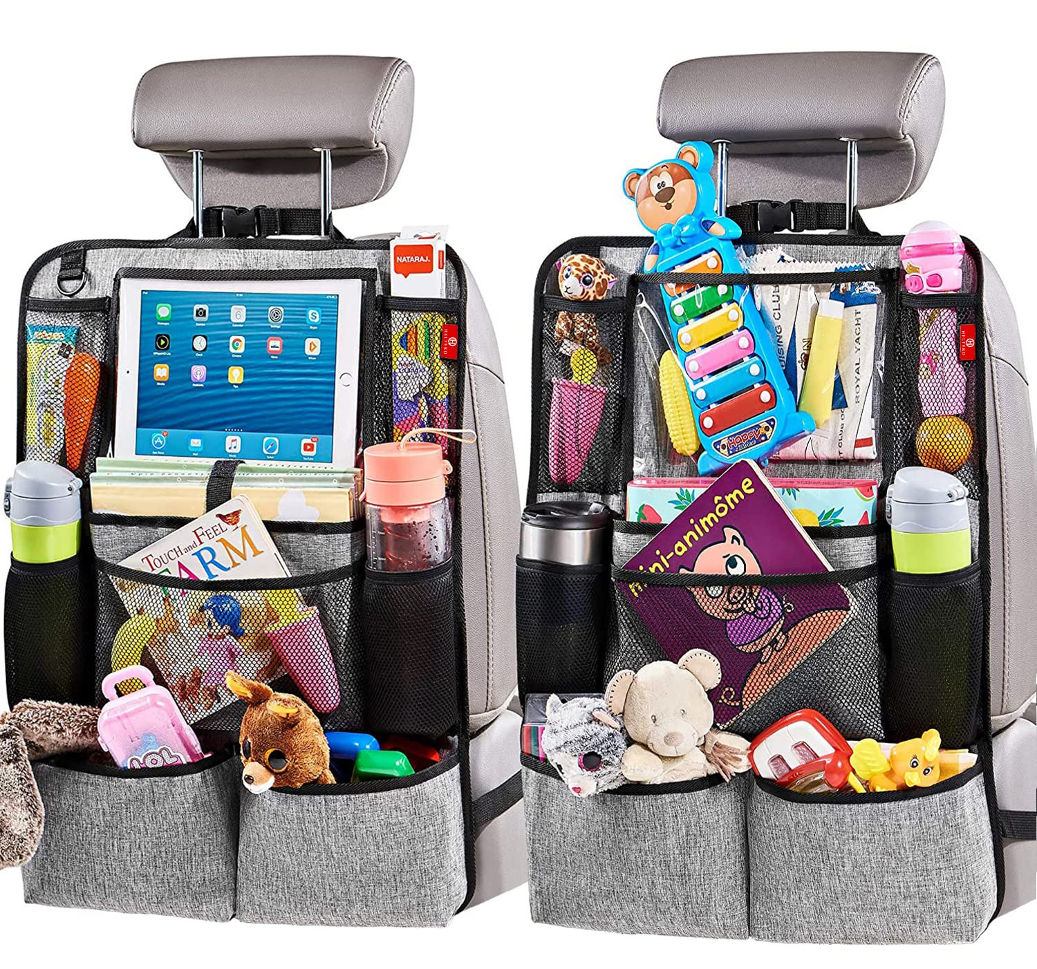 Helteko Backseat Car Organizer, Kick Mats Back Seat Protector with Touch Screen Tablet Holder, Or... | Amazon (US)
