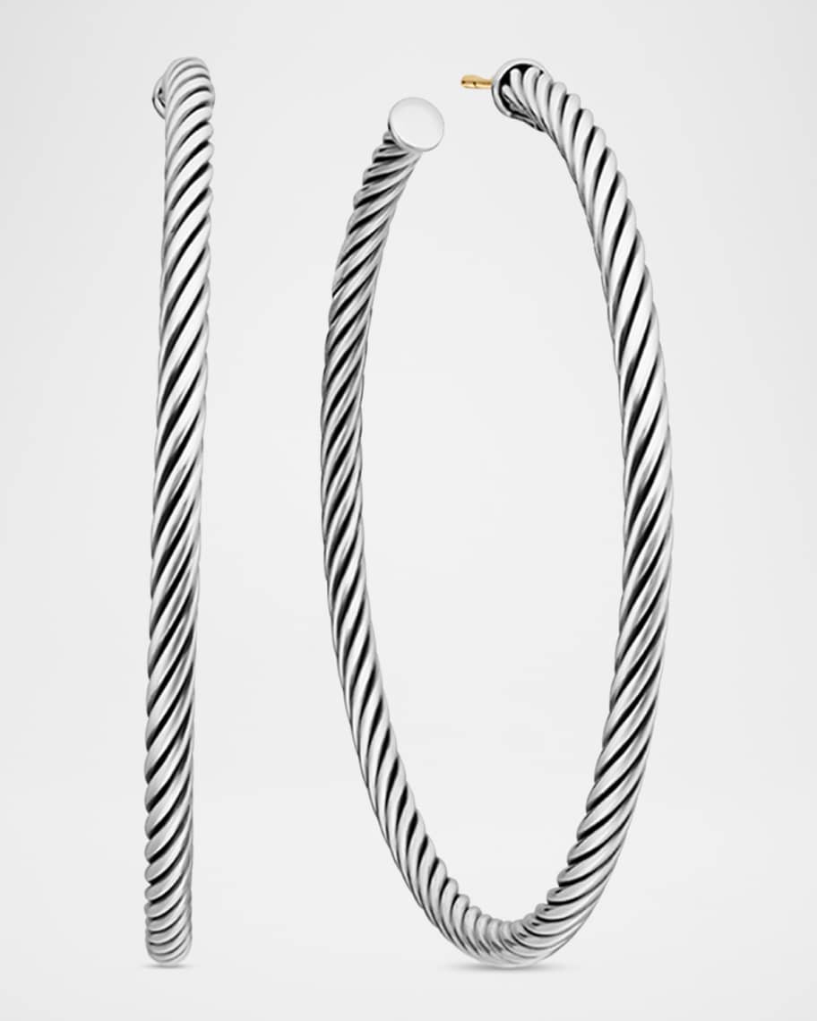 David Yurman Cablespira Hoop Earrings, 2" | Neiman Marcus