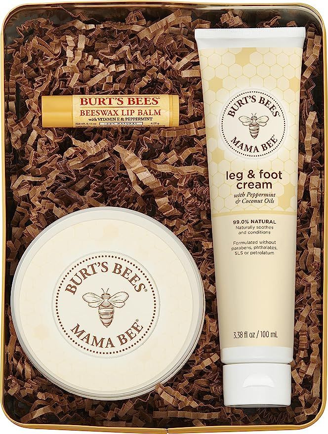 Burts Bees Gift Set, 3 Pregnancy Skin Care Products - Mama Belly Butter, Lip Balm Original Beeswa... | Amazon (US)