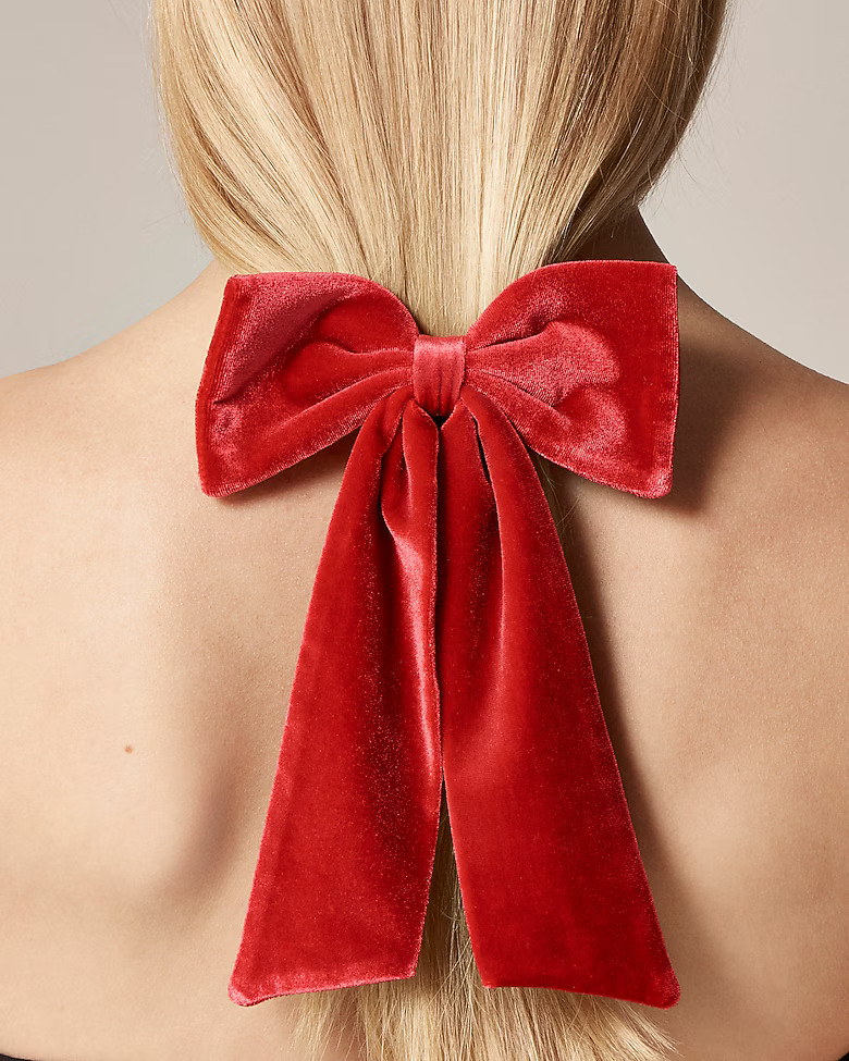 Velvet bow hair clip | J. Crew US
