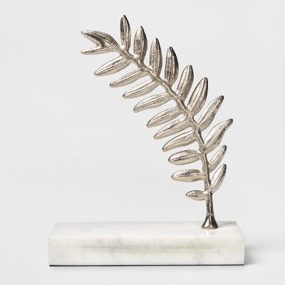 Decorative Leaf Figurine - Marble/Silver - Threshold™ | Target