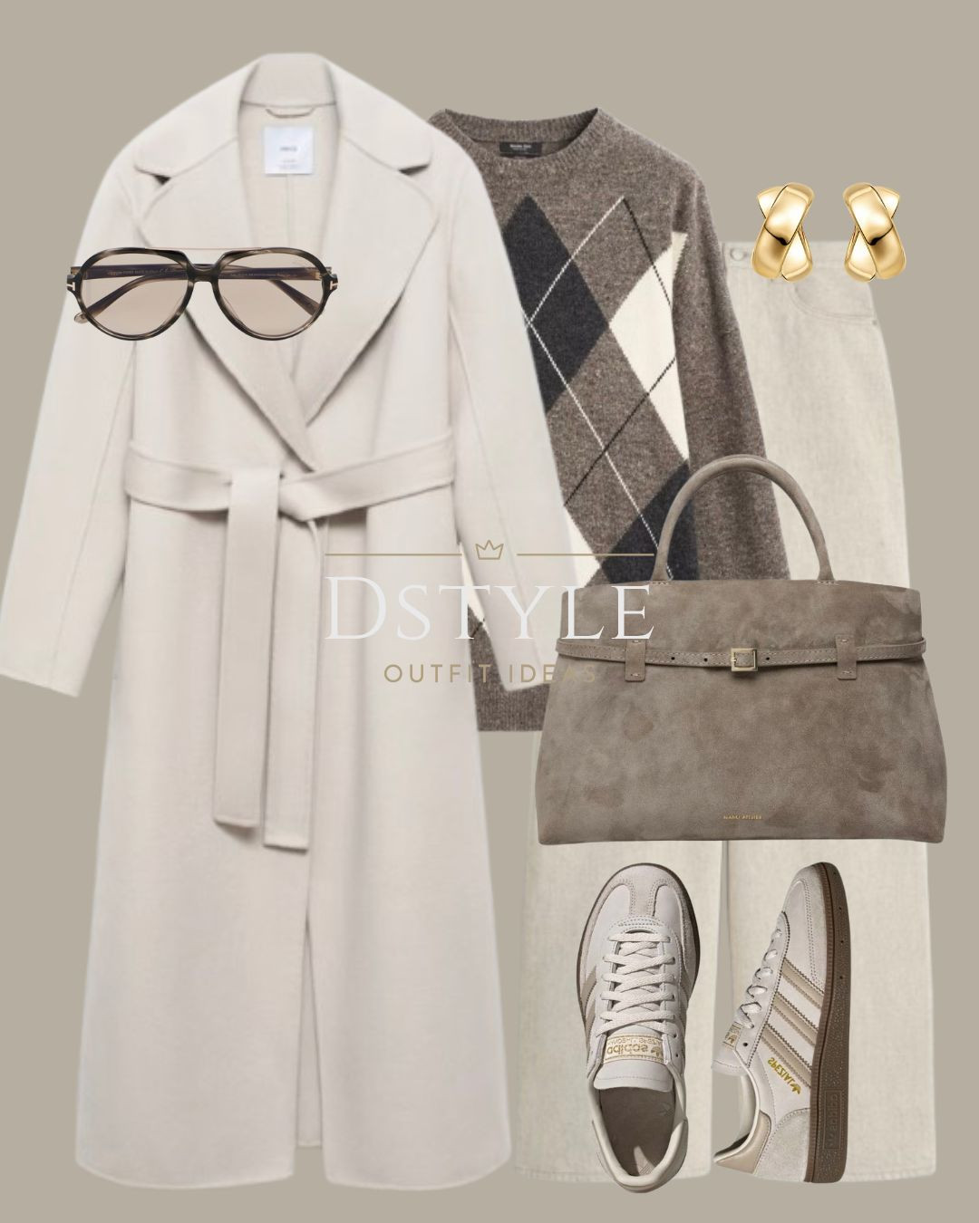 Quiet Luxury meets Cozy Street Style. ✨

This neutral argyle and wool coat combo is everything. It's sophisticated, wearable, and surprisingly easy to style.

P.S. These sneakers are SO comfy, they're worth the hype!

#ArgyleSweater #WoolCoat #NeutralOutfit #SuedeSneakers #TrenchCoatStyle 

 

#LTKStyleTip #LTKShoeCrush #LTKItBag