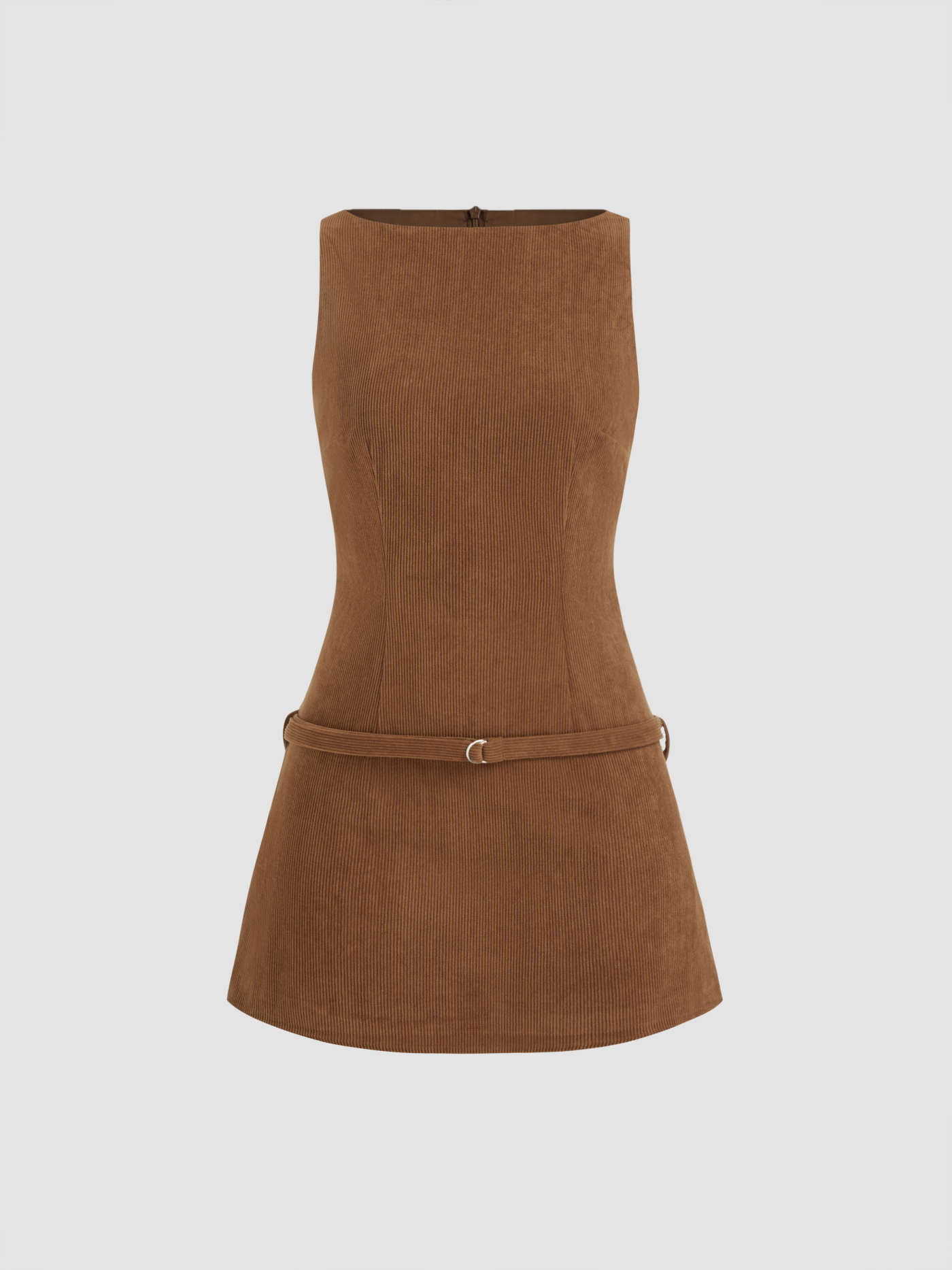 Corduroy Boat Neck  Belted Mi... | Cider