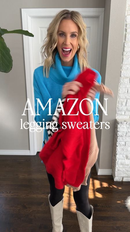 Amazon legging sweaters! These Amazon tunic sweaters are the perfect long sweaters for leggings! Each comes in multiple colors. You’ll love them!! 

#LTKfindsunder100 #LTKxPrime #LTKfindsunder50