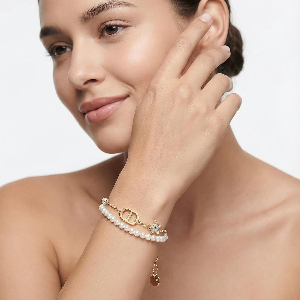 18K gold plated Copper CZ zirconia, initial letter bright gold chain designer jewelry bracelet, d... | Amazon (US)