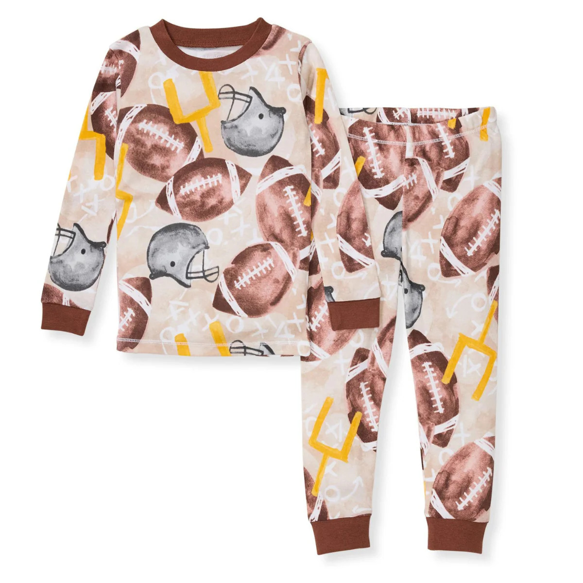 Organic 2-Piece Pajama Set, Football Season | SpearmintLOVE