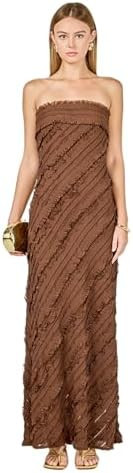 endless rose Women's Strapless Ruffled Maxi Dress | Amazon (US)