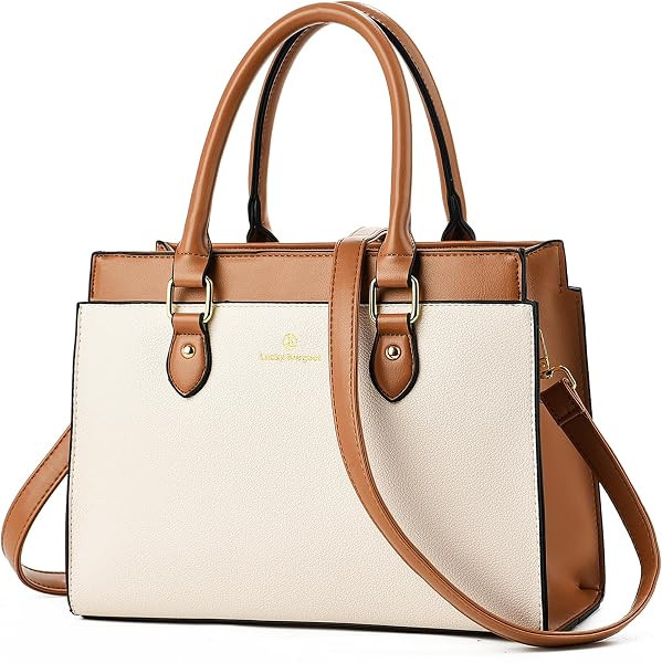 KURGOOL Handbags Purses for Women, Trendy Leather Dual-tone Tote Purse, Designer Handbag Shoulder... | Amazon (US)