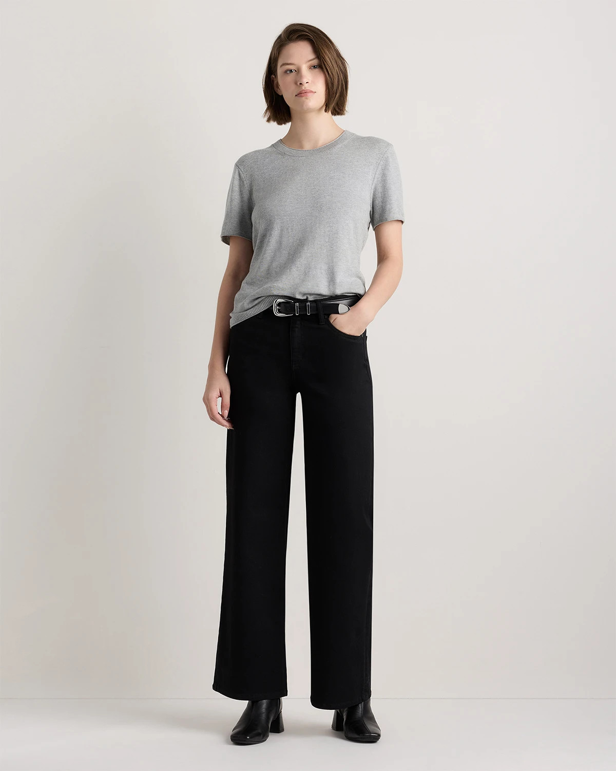 Lightweight Cotton Cashmere Relaxed Sweater Tee | Quince