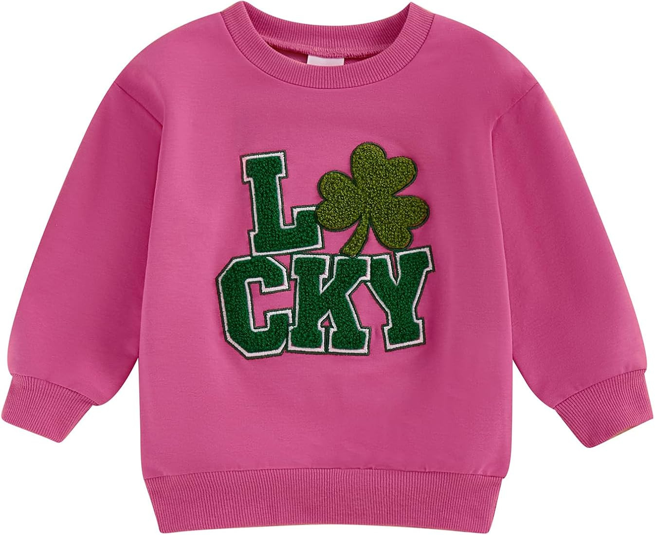 Toddler Baby Girl St Patricks Day Outfit Lucky Embroidery Sweatshirt Long Sleeve Pullover Winter ... | Amazon (US)