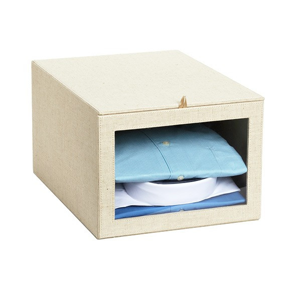 Linen Cambridge Drop-Front Shirt Box | The Container Store