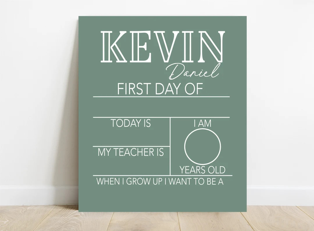 First Day of School Sign, Back to School Sign, Personalizable Reusable School Sign, School Photo ... | Etsy (US)