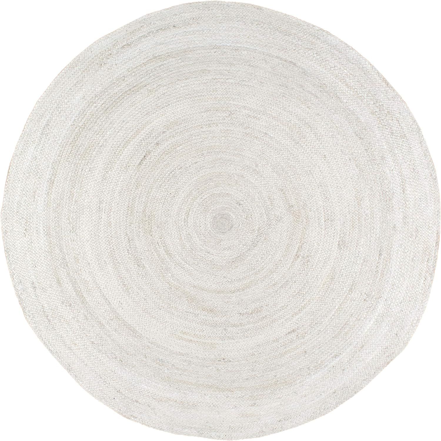 nuLOOM Rigo Hand Woven Jute Area Rug, 6' Round, Off-white | Amazon (US)