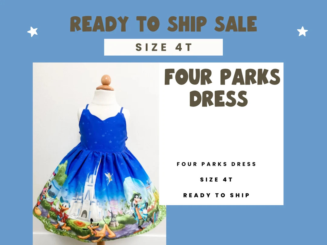 Four Parks Dress - 4T Sweetheart Ready to Ship - Etsy | Etsy (US)