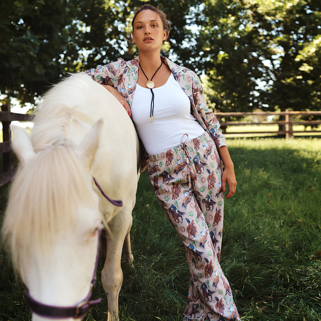 Cowboy Brown Luxe Womens Pajamas | Clint | Posh Peanut