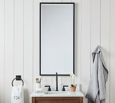 Kensington Rectangular Slim Mirror with D-Ring Mount | Pottery Barn (US)