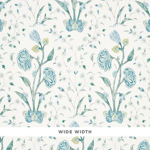 Schumacher Khilana Floral Peacock Wallpaper | DecoratorsBest | DecoratorsBest