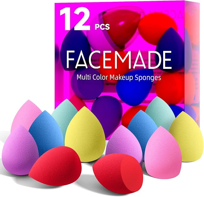 FACEMADE 12 PCS Makeup Sponge Set and 1 Sponge Holder, Makeup Sponges for Foundation, Beauty Spon... | Amazon (CA)
